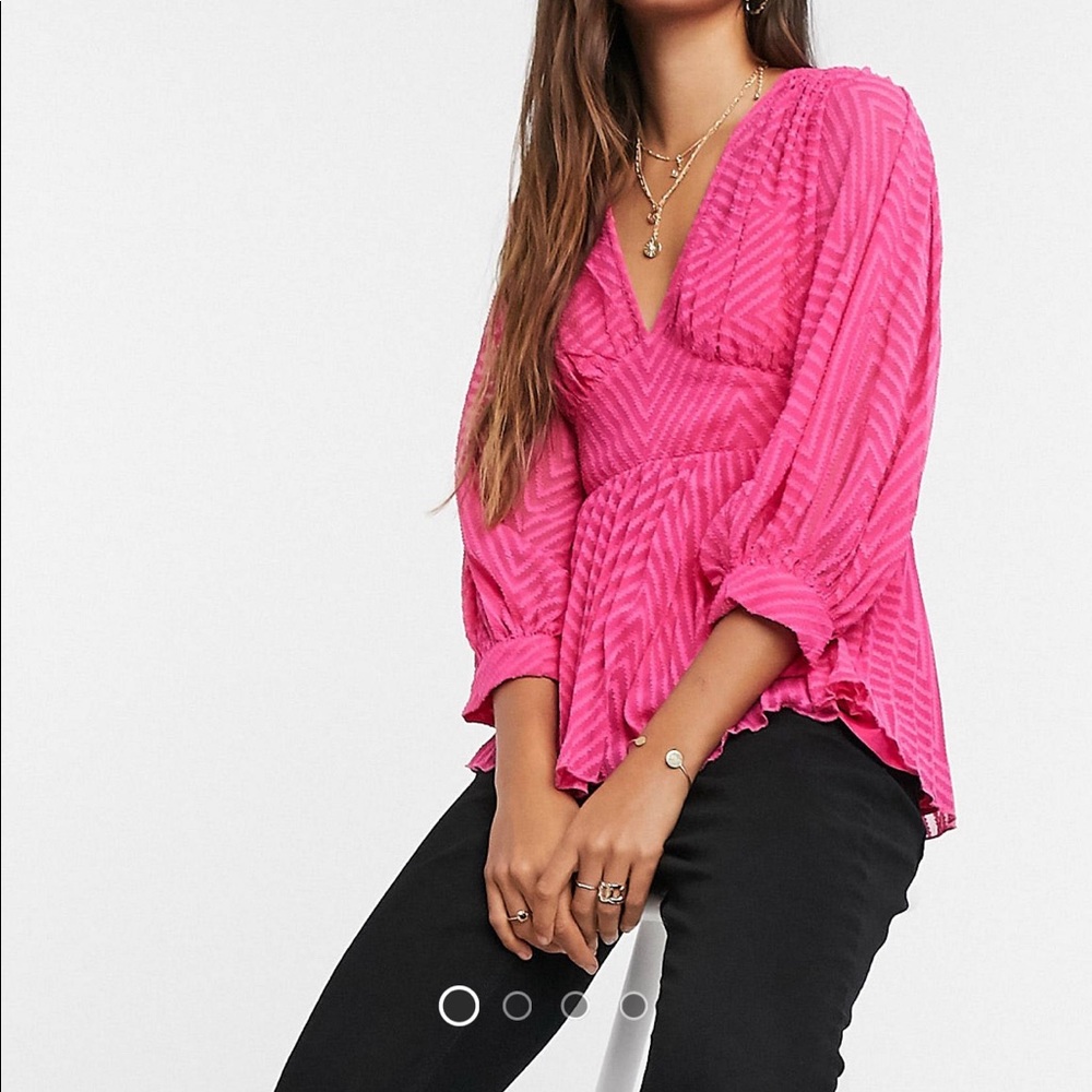 Pink v neck top